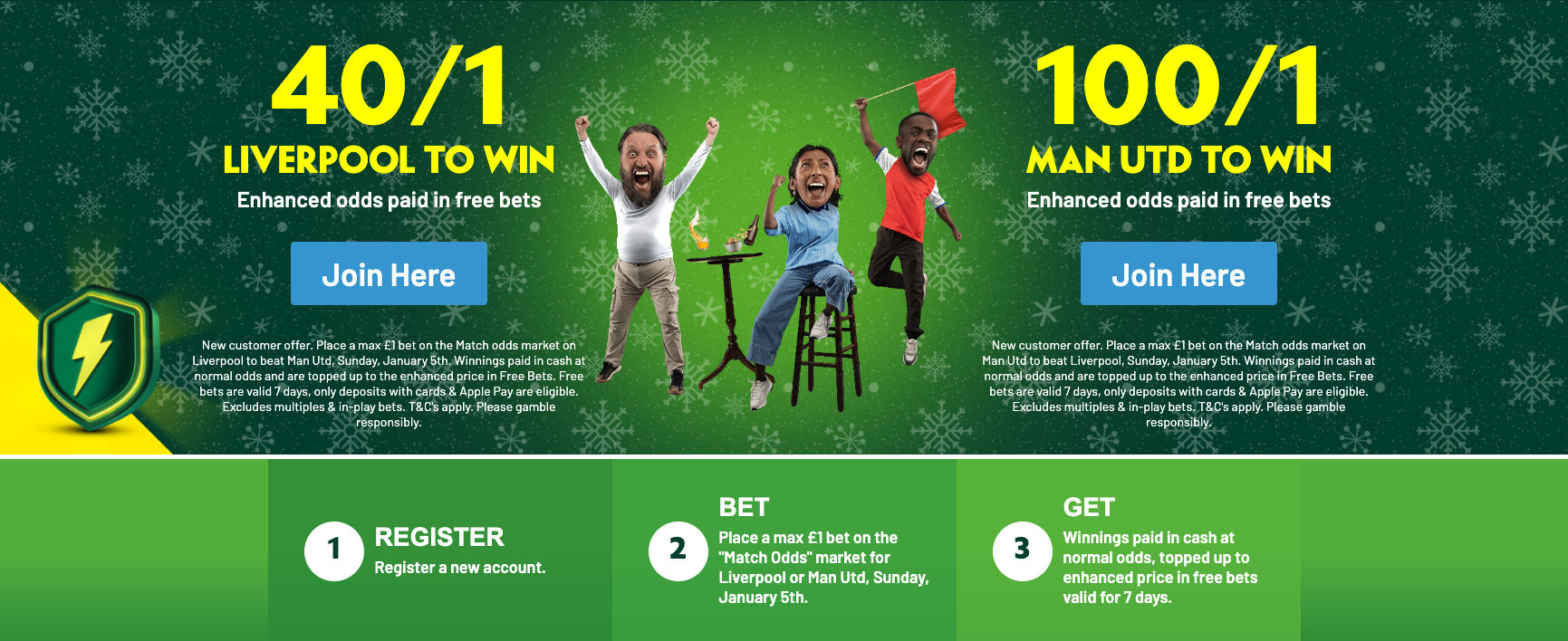 Paddy Power Welcome Offer - Get 40/1 On Liverpool To beat Man U Or 100/1 On Man Utd To Win